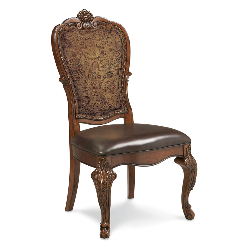 Astoria Grand Brussels Genuine Leather Upholstered Dining Chair & Reviews Wayfair